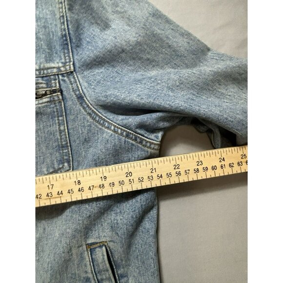 Harley Davidson Womens Jacket Size XL Blue Trucker Biker Denim Jean Pearls Y2K - Picture 6 of 10